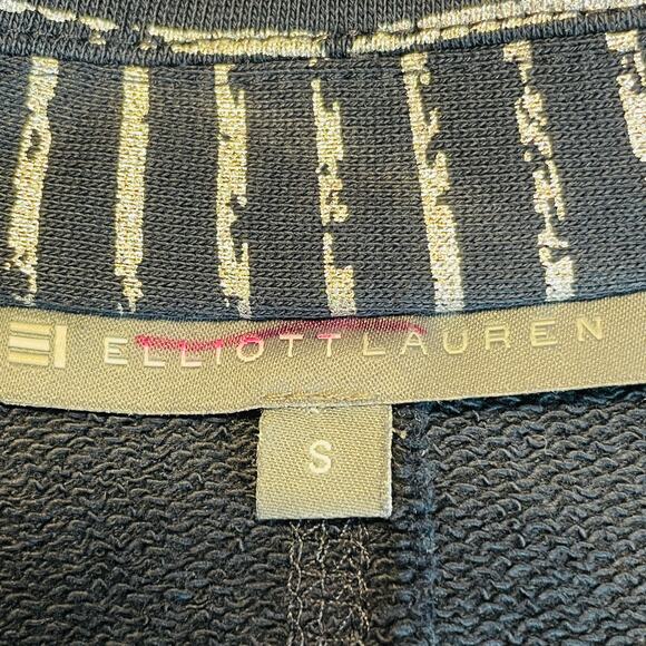 Elliott Lauren Black & Silver Striped Knit Button Front Blazer Jacket Women Sz S - Picture 9 of 11